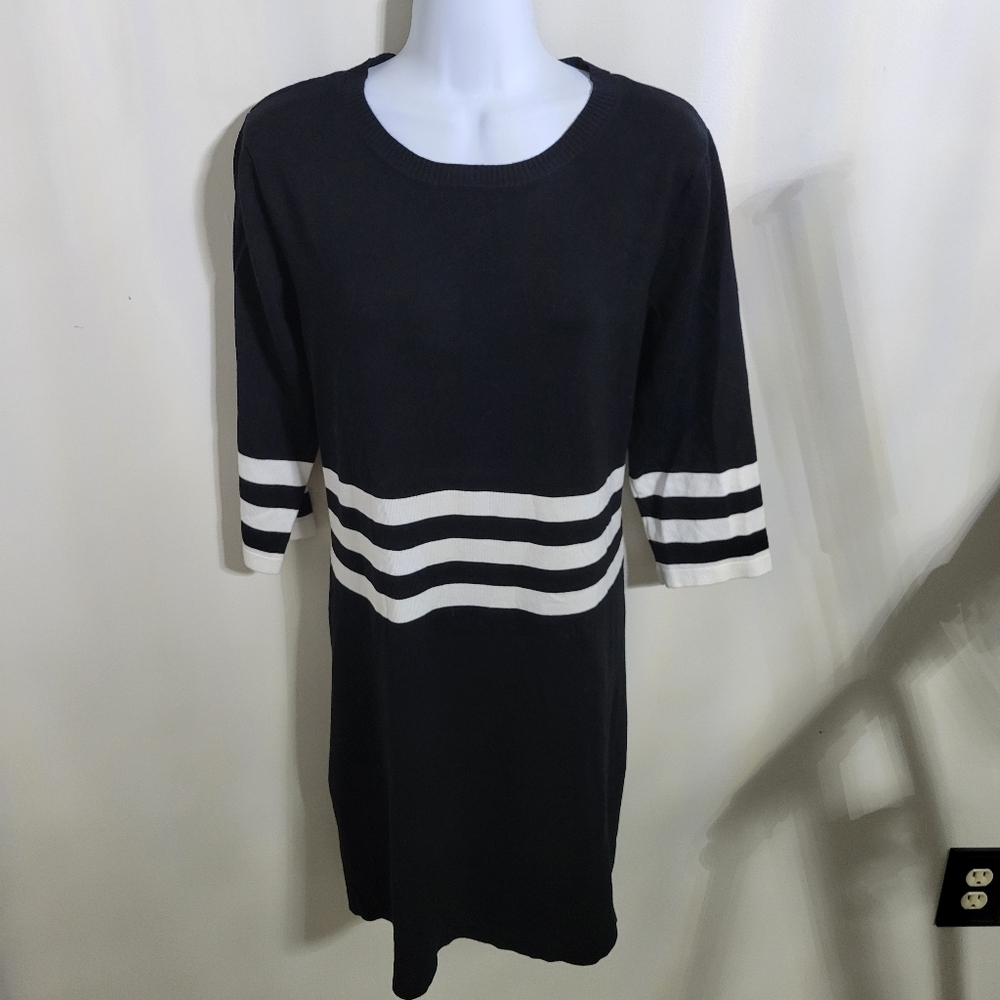Allison Brittney Black and White Knit Dress